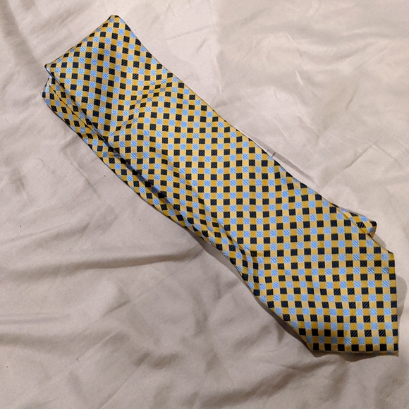 Alexander Julian tie blue and yellow - Picture 1 of 2